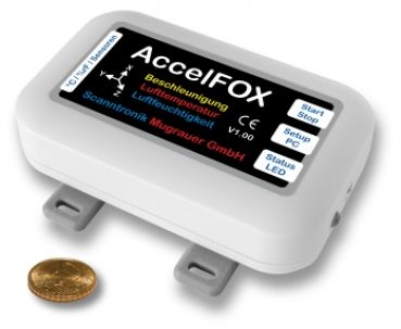 AccelFOX - Datenlogger Beschleunigung, Schwingung, Vibration, Schock usw.