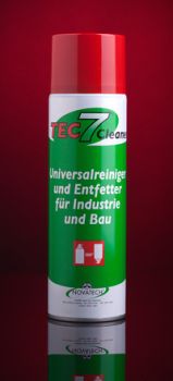 Abgebildet ist eine zylindrische Metalldose mit aufgesetztem Kunststoffdeckel. Die Dose trägt eine gut lesbare Beschriftung mit den Worten „Primer“ und „Reiniger“. Es handelt sich um ein Produkt der Marke TEC7 zur Vorbehandlung von Oberflächen, das spezie